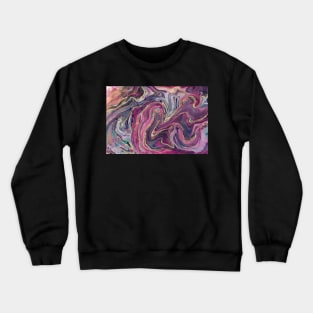 Pink Grey and Gold Abstract fluid Art Crewneck Sweatshirt